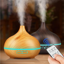 Load image into Gallery viewer, 550ml Aroma Air Humidifier Essential Oil Diffuser  Aromatherapy Electric Ultrasonic cool Mist Maker for Office Home Bedroom Living Room Study Yoga Spa - Wood Grain, 7 Colors LED Light
