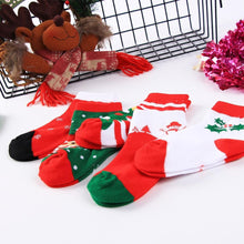 Load image into Gallery viewer, 5Pairs Baby Christmas Socks for Lovely Boy/Girls, Cotton Red Gift Socks In elegant New Year Christmas Style For Baby Kids Set
