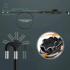 5.5MM/8.5MM 2.0MP 180 Degree Steering Industrial Borescope Endoscope Cars Inspection Camera With 6 LED for iPhone Android PC