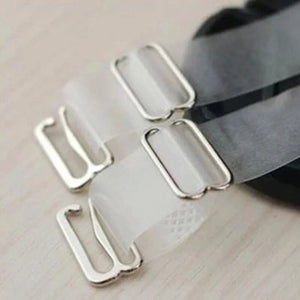 1Pairs=2Pcs Metal Buckle Bra Straps Belt Women's Elastic Transparent Silicone Bra Straps Adjustable Intimates Accessories