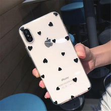 Load image into Gallery viewer, Transparent  Phone Case For iPhone 13 12 11 14 Pro Little Dots Love Heart Clear Back Cover Vintage Women Girls Soft Anti-Scratch Protective Cases for iPhone
