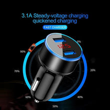 Load image into Gallery viewer, LED Display 3.1A Dual USB Car Charger Universal Mobile Phone Aluminum Car-Chargers
