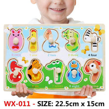 Load image into Gallery viewer, New Hand Grab Board Wooden Puzzle Toys for Children Cartoon Animal Fruit  Kids Baby Early Educational Learning Toy
