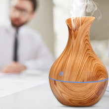 Load image into Gallery viewer, Essential Oil Diffuser 130ml Wood Grain Vase-Shaped  Aromatherapy Cool Mist Humidifier With 7 Colors LED Lights &amp; Waterless Auto Shut-Off For Home Office
