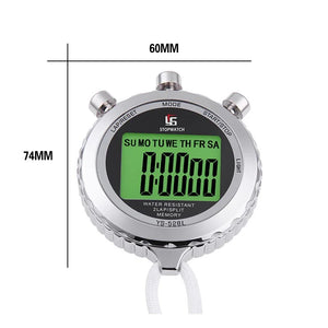 0.01s Precision Timer Stopwatch Metal Stopwatch Sport Waterproof Luminous Stopwatch Hours Minutes Month Display 40h Countdown