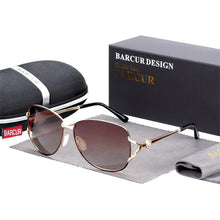 Load image into Gallery viewer, Elegant Women Gradient Luxury Polarized Sunglasses Luxury Round Eyewear With Metal High Quality Frame  lunette de soile

