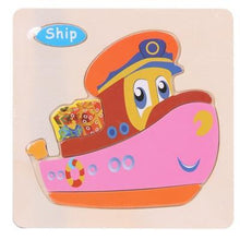Load image into Gallery viewer, Baby Toys Wooden 3D Puzzle Cartoon Animal Intelligence Kids Educational Brain Teaser Children Tangram Shapes Learning
