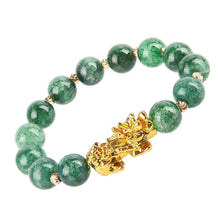 Load image into Gallery viewer, Obsidian Stone Beads Bracelet For Men and Women Unisex Wristband Gold Black Pixiu Wealth and Good Luck Bracelet Design
