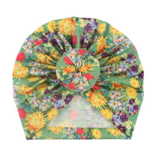 Load image into Gallery viewer, Luxury Modern Donut Baby Beanie Turban Hat Baby Cap Cotton Fruit Print Floral Toddler Baby Girl Cap Design

