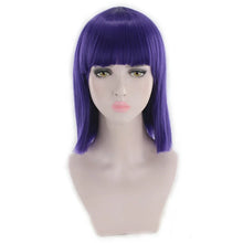 Load image into Gallery viewer, Synthetic Hair Short Wig With Bangs Cosplay Wigs For Women Straight Bob Wig Korean Pink Red Brown Blue Green White Purple Grey
