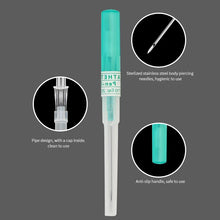 Load image into Gallery viewer, Disposable Body Piercing Needles 50Pcs 14G 16G 18G 20G 22G Ear Nose Sterile Surgical Steel Catheter Piercing Needles
