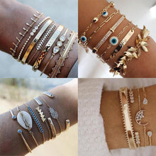 Load image into Gallery viewer, Bohemian Gold Tassel Bracelets For Women Summer Shell Clear Crystal Stone Luxury Jewelry
