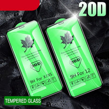 Load image into Gallery viewer, 20D Full Cover Tempered Glass For iPhone 11 12 13 mini Pro X XR XS Max Screen Protector For iPhone 6 7 8 Plus SE Protective Film HD Clear Easy Installation Frame 9H Hardness Bubble Free Anti-Scratch &amp; Anti-Fingerprint
