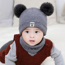 Load image into Gallery viewer, Modern Luxury Children Hats Pom Pom Ball Hat Kids Warm Wool Hooded Hat Baby Scarves Toddler Caps For Kids
