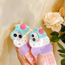 Load image into Gallery viewer, 3D Delicious Cherry Ice Cream Silicone Phone Case For iphone 13 12 11 Pro Max Xs Xr 7 8 Plus X Se finger bubble game soft cover 3D Cartoon Cupcake Shape Soft Silicone Full Protection Shockproof Case

