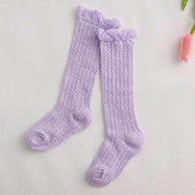 Load image into Gallery viewer, Non-slip Cotton Princess Knee High Long Skin-friendly Socks With Bow Mesh Newborn For Baby Girls
