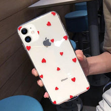 Load image into Gallery viewer, Transparent  Phone Case For iPhone 13 12 11 14 Pro Little Dots Love Heart Clear Back Cover Vintage Women Girls Soft Anti-Scratch Protective Cases for iPhone
