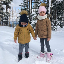 Load image into Gallery viewer, Trend New Winter Children Boy Girl Crochet Artificial Pompom Hat Knitted Toddler Kids Caps With Pompon Baby Beanie For Girls and Boys
