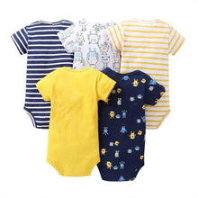 Load image into Gallery viewer, 5PCS/SET Baby Bodysuit Newborn Clothes Short Sleeve Cotton Unisex Body Clothing Pajams for Kids
