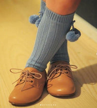 Load image into Gallery viewer, Luxury Modern Autumn Winter Baby Children Cherry Hair Ball Knee High Socks. Kid Cherry Knitted Sock For Kids
