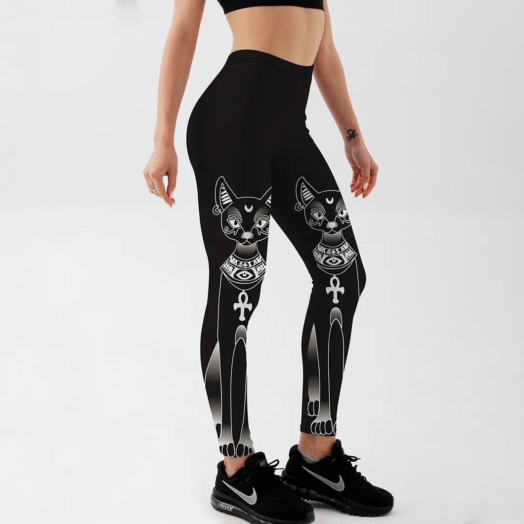 Summer style Hot Leggings For Women's cute Black white cat Digital Printing Elasticity Pants pants Plus size Drop ship