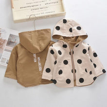 Load image into Gallery viewer, Modern Elegant Cute Dot Print Comfort Slim Cotton  Button Hooded Warm Coat  for Newborn Baby Girls With Two Face
