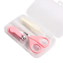 Load image into Gallery viewer, 4pcs Baby Healthcare Kits Baby Nail Care Set Infant Finger Trimmer Scissors Nail Clippers Storage Box For Travel
