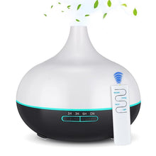 Load image into Gallery viewer, 550ml Aroma Air Humidifier Essential Oil Diffuser  Aromatherapy Electric Ultrasonic cool Mist Maker for Office Home Bedroom Living Room Study Yoga Spa - Wood Grain, 7 Colors LED Light
