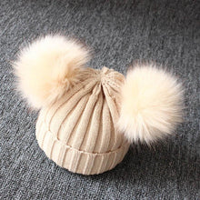 Load image into Gallery viewer, Cute Baby Hat &amp; Scarf Set Pompom Infant Baby Girl Winter Hat For Kids Warm Knitted for Girls
