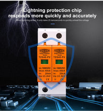 Load image into Gallery viewer, TOMZN SPD DC 1000V 800V 600V 500V 20KA~40KA House Surge Protector Protective Low-voltage Arrester Device
