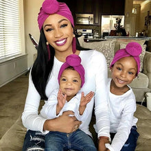 Load image into Gallery viewer, Trend New Mother &amp; Baby Hat Soft Cotton Turban Hat Baby Elastic Toddler Infant Cap For Girls and Women
