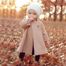 Load image into Gallery viewer, Modern Trend New Baby Girl  Woolen Long Coat for Girls Windproof Made For Autumn and Winter Season

