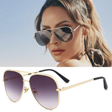 Load image into Gallery viewer, Luxury Lady Vintage Round Metal  Sunglasses For  Driving Black Retro Mirror Sunglasses Woman  Shade Sunglasses With  UV400 Protection
