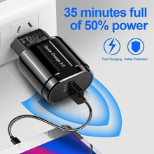 Load image into Gallery viewer, Fast Portable Quick 3.0 USB Charging Powerful Charger EU US Wall Mobile Phone Charger Adapter
