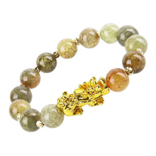 Load image into Gallery viewer, Obsidian Stone Beads Bracelet For Men and Women Unisex Wristband Gold Black Pixiu Wealth and Good Luck Bracelet Design
