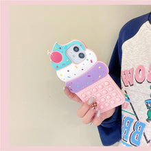 Load image into Gallery viewer, 3D Delicious Cherry Ice Cream Silicone Phone Case For iphone 13 12 11 Pro Max Xs Xr 7 8 Plus X Se finger bubble game soft cover 3D Cartoon Cupcake Shape Soft Silicone Full Protection Shockproof Case
