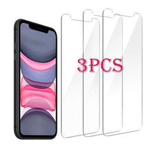 Load image into Gallery viewer, 3pcs For iPhone 12 13 Mini 14 Pro Max Glass Screen Protector For iPhone XR XS SE 2022 6 7 8 Plus 13 Pro Max Glass Not Full Cover Curved Edge Anti Explosion Temper Glass Screen Protector for iPhone
