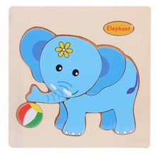 Load image into Gallery viewer, Baby Toys Wooden 3D Puzzle Cartoon Animal Intelligence Kids Educational Brain Teaser Children Tangram Shapes Learning
