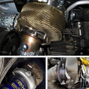 VR - 100% Full Titanium T3 Turbo Charger Heat Shield Cover Blanket Fit For : T2 T25 T28 GT28 GT30 GT35 Car Accessories