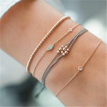Load image into Gallery viewer, Fashion Bohemia Leaf Round Knot Cuff Bangle Gold Chain Charm Bracelet  for Women Simple Geometric Bracelets Luxury Jewelry
