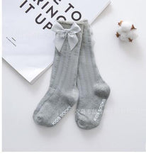 Load image into Gallery viewer, Non-slip Cotton Princess Knee High Long Skin-friendly Socks With Bow Mesh Newborn For Baby Girls
