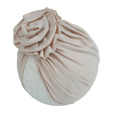 Load image into Gallery viewer, Handmade Pleated Flower Babies' Knitted Cotton Cloth Turban For Baby Girls In Elegant Style
