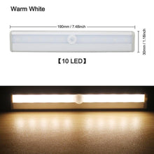 Load image into Gallery viewer, STEVVEX 6/10 LEDs PIR  with Motion Sensor Light for Cupboard, Wardrobe, Bed Lamp LED Under Cabinet Night Light For Closet Stairs Kitchen and multifunctional

