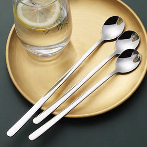 1Pcs Cocktail Fork Spoon Stainless Steel Cocktail Bar Durable Bar Appliances Stirring Rod Spiral Shape Double Head Kitchenware