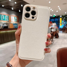 Load image into Gallery viewer, Trendy Slim Leather Case with Full Protection Luxury Leather Textured Case for iPhone 11 12 13 Soft Shockproof Cover Leather Case Compatible with iPhone 12 13 Pro Max Elegant Phone Case
