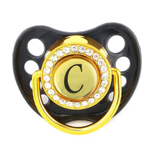 Load image into Gallery viewer, Baby Name Initial Letters Silicone Newborn Kids Dummy Pacifier Nipple Baby Soother Holder Great Babies Gift
