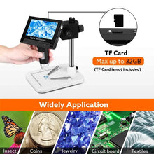 Load image into Gallery viewer, 4.3&quot;LCD Display USB Digital Electronic Microscope Endoscope Record 1000X 2 Megapixels with 8 LED Stand for Repair Soldering
