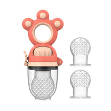Load image into Gallery viewer, Modern Rotary Seal Non Slip Home Safe Baby Fruit Feeder Pacifier Fresh Food Bite Bag Soft Silicone Teething Toy For baby and Kids
