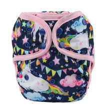 Load image into Gallery viewer, Baby Girl Pink One Size Cloth Diaper Cover Comfortable Nappy With Double Gusset Cartoon Designs Baby Boys Diapers
