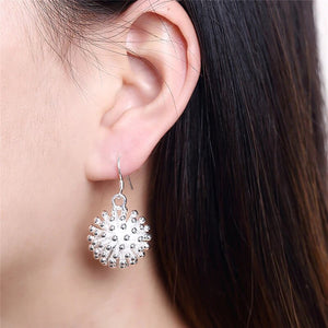 DOTEFFIL 925 Sterling Silver Firework Flower Necklace Earring Set Popular Charm Nice Necklace Earring Sets Women's Jewelry